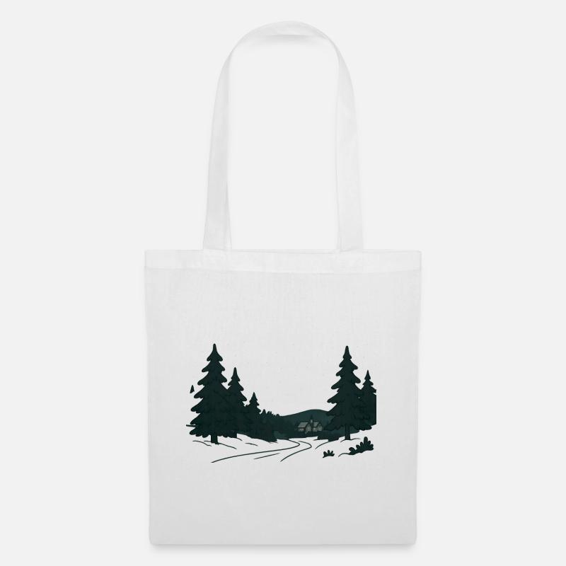Night Forest Path into Christmas - Tote Bag - white