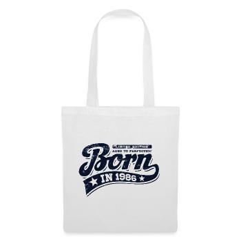 Né en 1986 - Anniversaire - Édition limitée - Sac en tissu - blanc - Devant