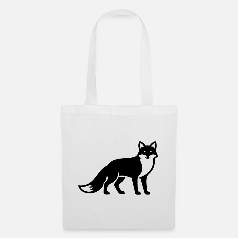 Fuchs Tier Silhouette - Stoffbeutel - Weiß