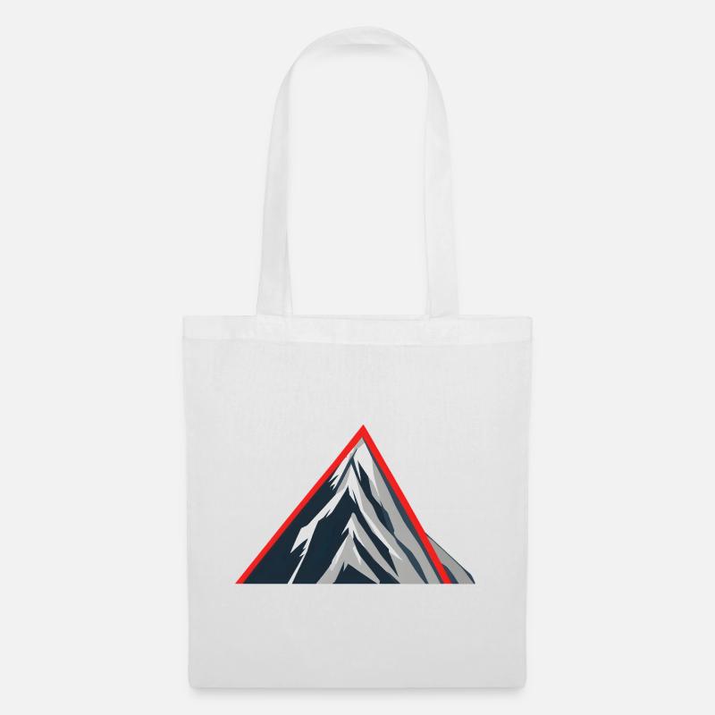 Minimal Mountains – Geometrische Berge - Stoffbeutel - Weiß