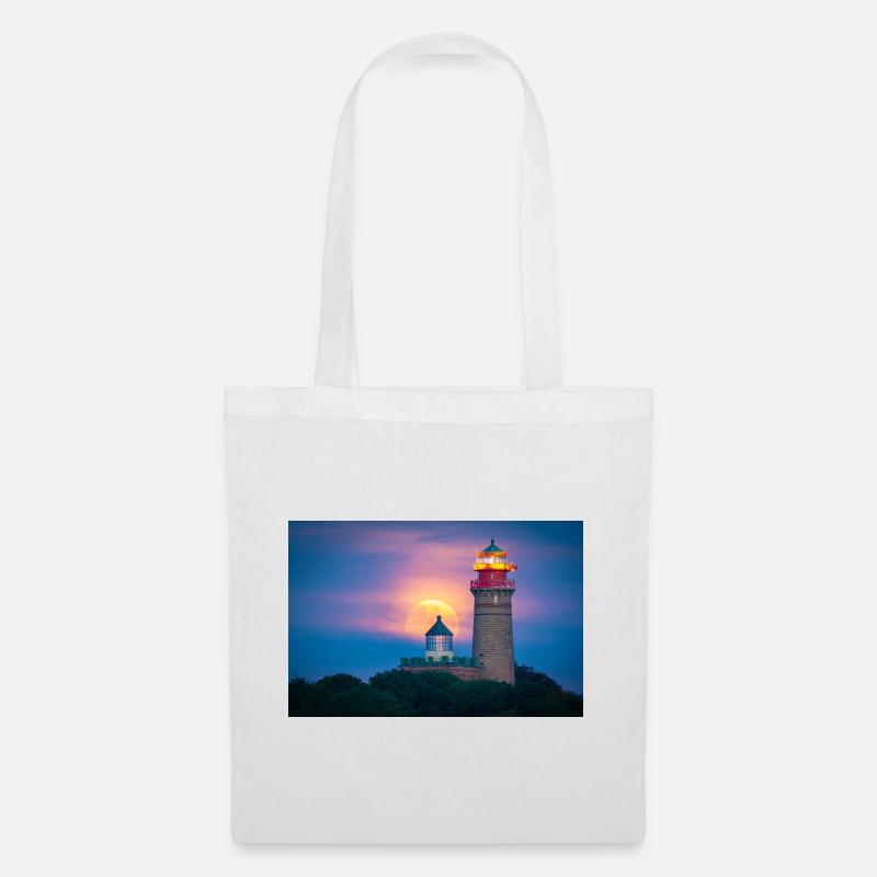 Moonlight Lighthouse Coast - Tote Bag - white