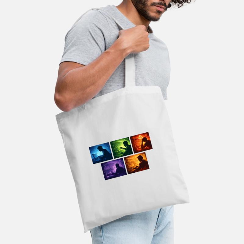 Multi-Screen Code Shadow Tote Bag