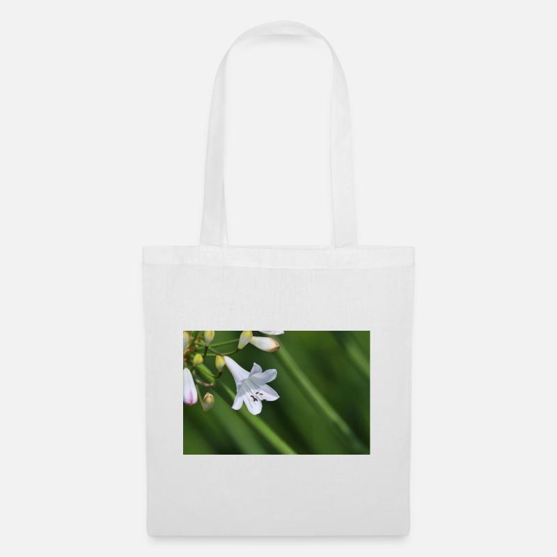 Weiße Lilienblüte Makro - Stoffbeutel - Weiß
