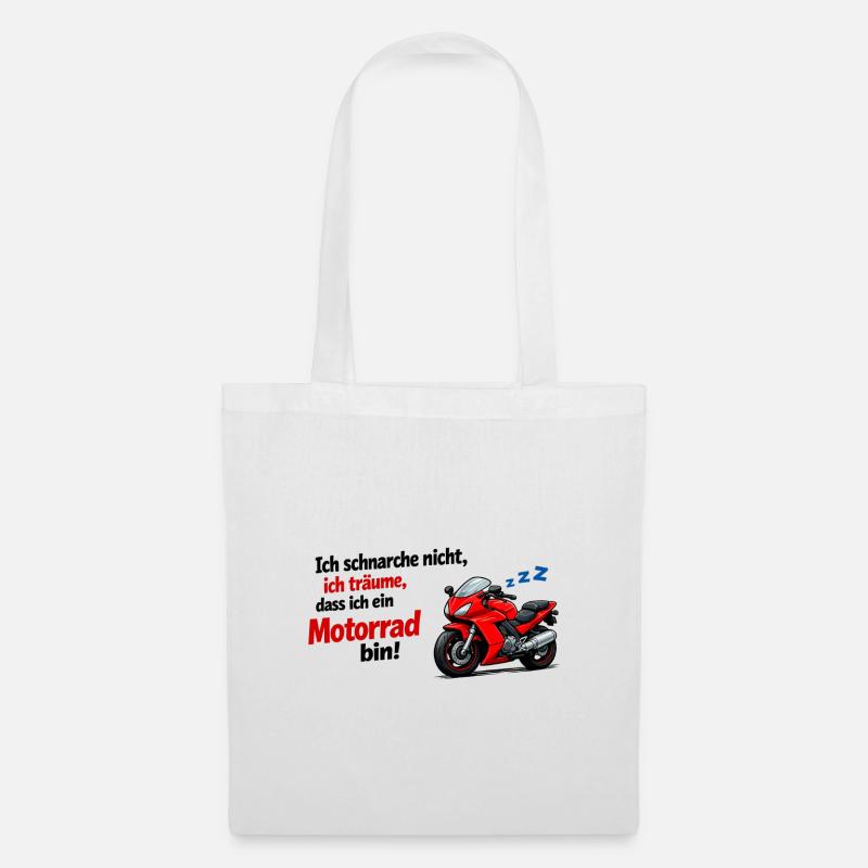 Ich träume Motorrad - Stoffbeutel - Weiß