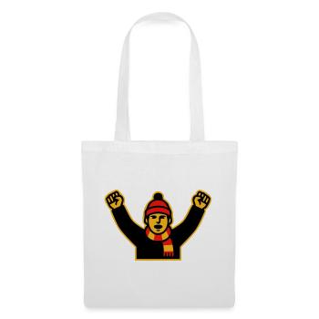 Jubelnder Fussball Fan Icon - Stoffbeutel - Weiß - Vorne