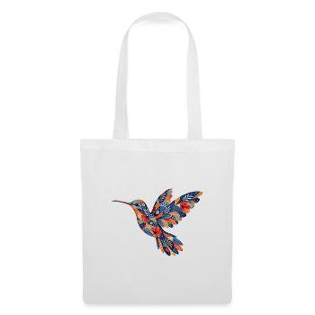 Colibri à motif floral - Sac en tissu - blanc - Devant