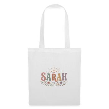 Sarah Blütenkranz mit Sonnenstrahlen - Stoffbeutel - Weiß - Vorne