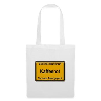 Kaffeenot Ortsschild - Stoffbeutel - Weiß - Vorne