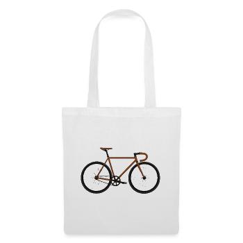 Fixie Bike braun - Stoffbeutel - Weiß - Vorne