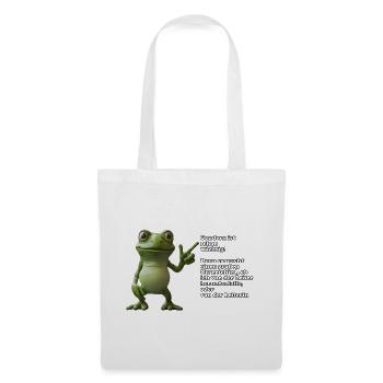 Gender-Frosch mit Hinweis - Stoffbeutel - Weiß - Vorne