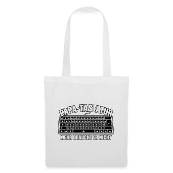 Papa Tastatur Lustiges Vatertag Geschenk Shirt - Stoffbeutel - Weiß - Vorne