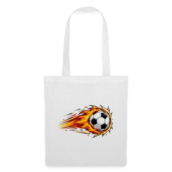 Flammender Fußball-Dynamikschlag - Stoffbeutel - Weiß - Vorne