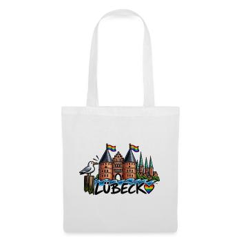 Lübeck Regenbogen Holstentor - Stoffbeutel - Weiß - Vorne
