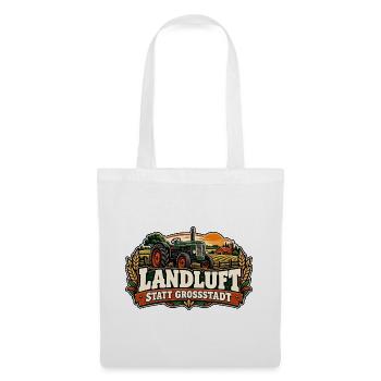 Landluft statt Großstadt Traktor / Landleben - Stoffbeutel - Weiß - Vorne