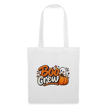 Boo Crew – Süßes Halloween Kürbis mit Geist - Stoffbeutel - Weiß - Vorne