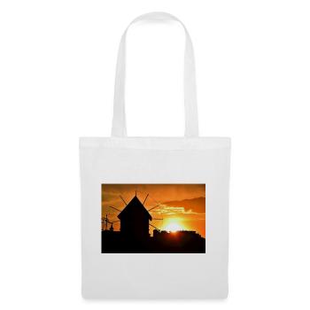 Windmühle bei Sonnenuntergang - Stoffbeutel - Weiß - Vorne