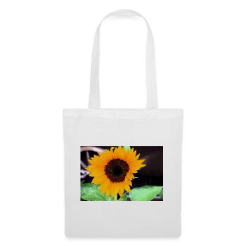 Große Sonnenblume im Garten - Stoffbeutel - Weiß - Vorne