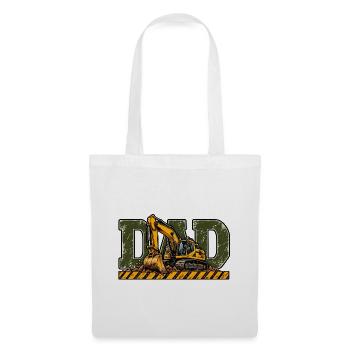 Dad Bagger – Geschenk für Baggerfahrer - Stoffbeutel - Weiß - Vorne