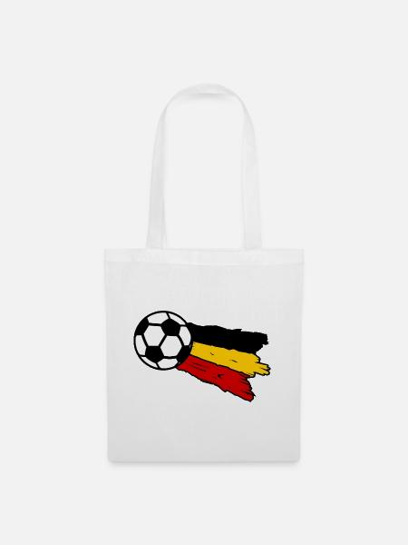 Fußballflagge Belgien - Stoffbeutel - Weiß