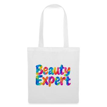 Beauty Expert – Bunter Spruch für Beautyfans - Stoffbeutel - Weiß - Vorne