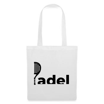 Padel-Schläger-Logo | Minimalistisches Sportdesign - Stoffbeutel - Weiß - Vorne