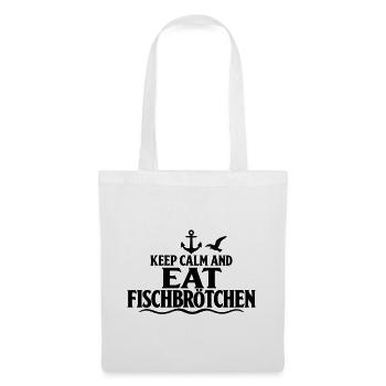 Fischbrötchen – Keep Calm an der Küste - Stoffbeutel - Weiß - Vorne