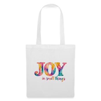 Joy in small things – bunter Aquarellspruch - Stoffbeutel - Weiß - Vorne