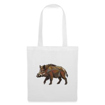 Poly Stil Wildschwein - Stoffbeutel - Weiß - Vorne
