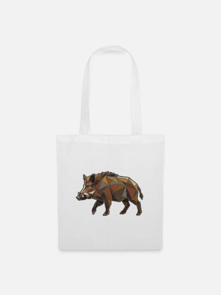 Poly Stil Wildschwein - Stoffbeutel - Weiß