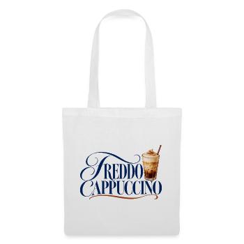 Freddo Cappuccino Schrift mit Eiskaffee - Stoffbeutel - Weiß - Vorne
