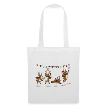 Volleyball Weihnachten Rentiere Lustiges Geschenk - Stoffbeutel - Weiß - Vorne