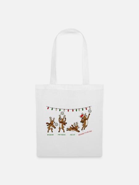 Volleyball Weihnachten Rentiere Lustiges Geschenk - Stoffbeutel - Weiß