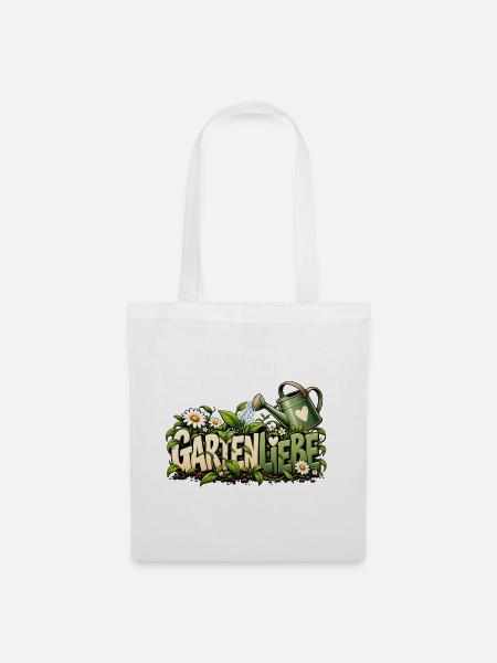 Gartenliebe mit Herz Liebevolle Geschenkidee - Stoffbeutel - Weiß