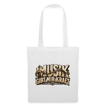 Musik Kraft  Geschenk für Musiker & Musikliebhaber - Stoffbeutel - Weiß - Vorne