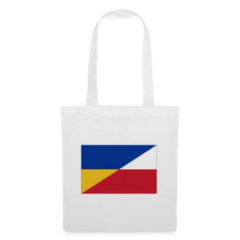 Ukraine-Polnische Flagge – Ukrainische und Polnische Einheit - Stoffbeutel - Weiß - Vorne