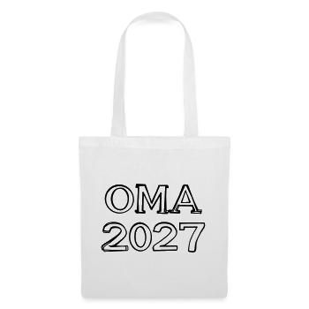 Oma 2027 Schriftzug handgezeichnet - Stoffbeutel - Weiß - Vorne