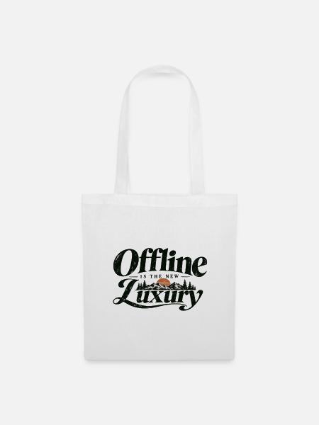 Offline Is the New Luxury – Vintage Outdoor - Stoffbeutel - Weiß