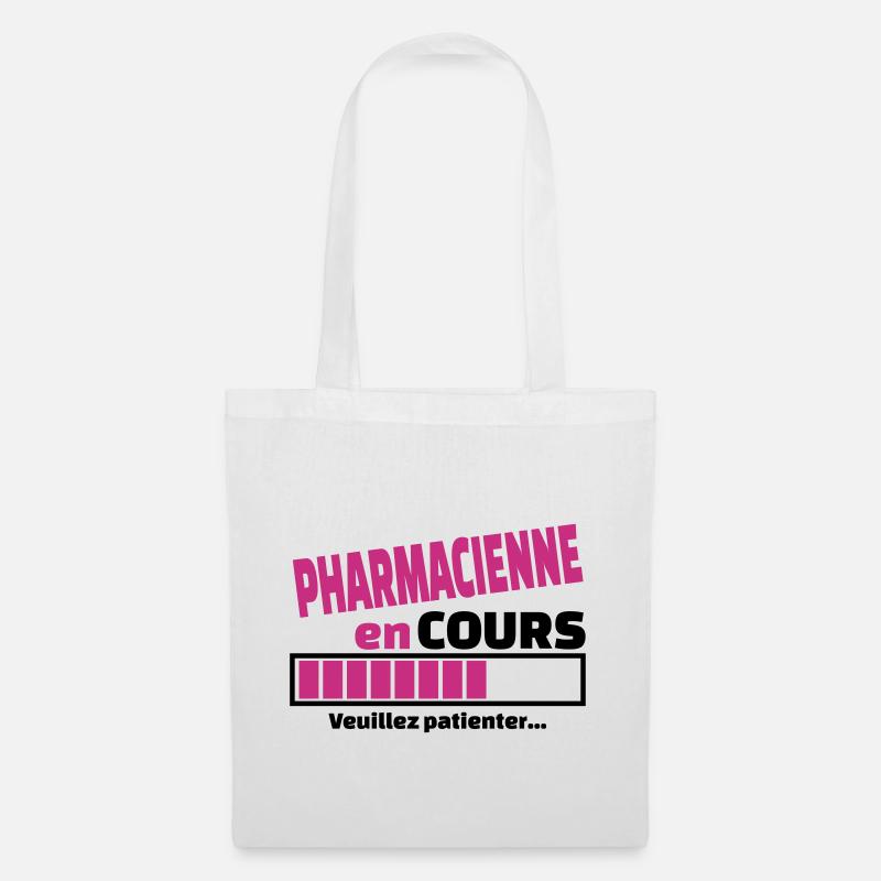 pharmacienne en cours - Sac en tissu - blanc