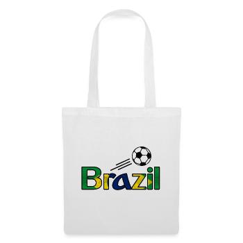 Brésil - football - Sac en tissu - blanc - Devant