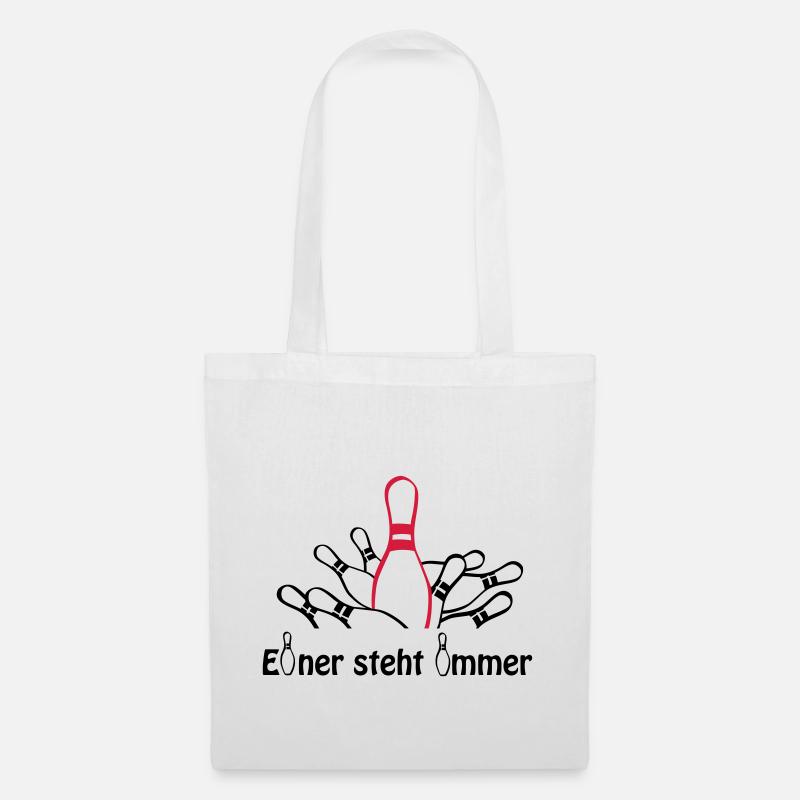 Kegeln - Einer steht immer - Stoffbeutel - Weiß