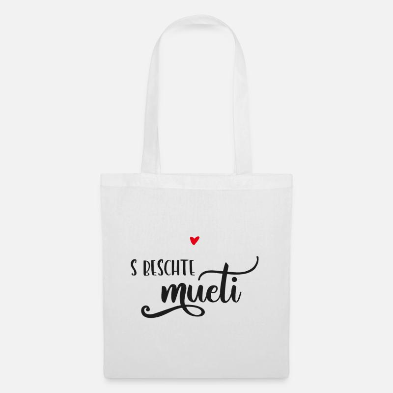 Schweizerdeutsch Muttertagsgeschenk - BeschtsMueti - Stoffbeutel - Weiß