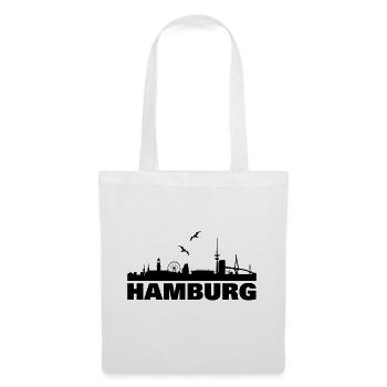 Hamburg Skyline black - Stoffbeutel - Weiß - Vorne