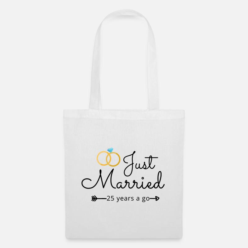 25. Hochzeitstag - Stoffbeutel - Weiß