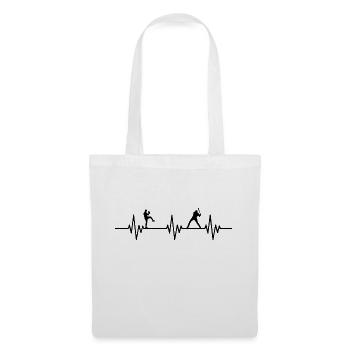 Battement de cœur de joueur de baseball et de baseball - Sac en tissu - blanc - Devant