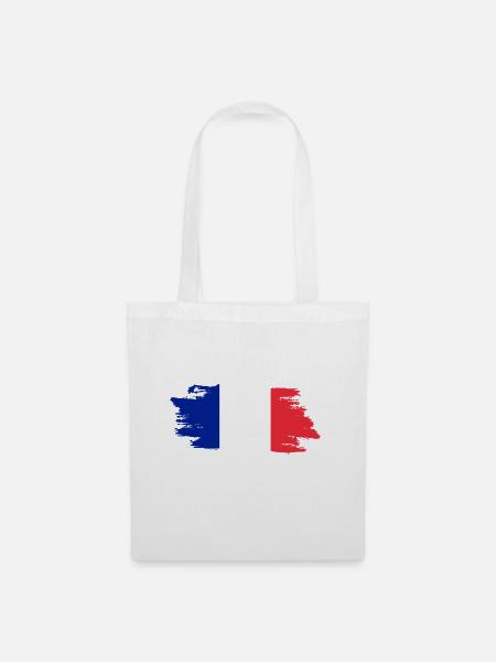 France Flag - Stoffbeutel - Weiß