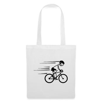 Cyclist stickman who rides hard with helmet on - Tote Bag - white - Front