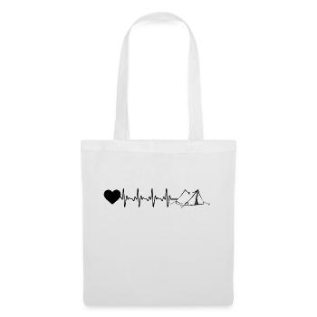 Heartbeat heart and camping - (2) - Tote Bag - white - Front