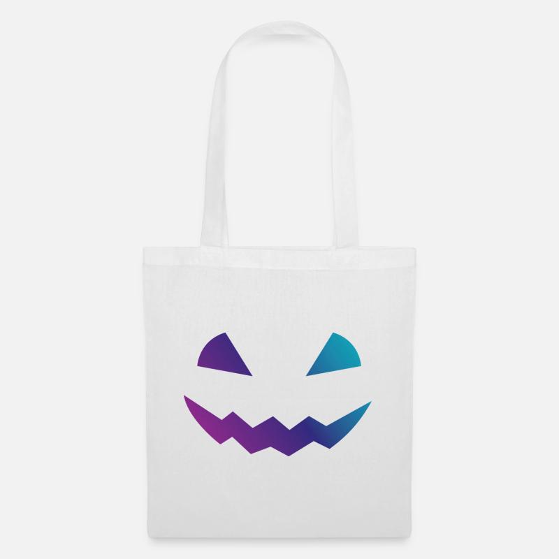 Déguisement de visage de conception de citrouille d’Halloween - Sac en tissu - blanc