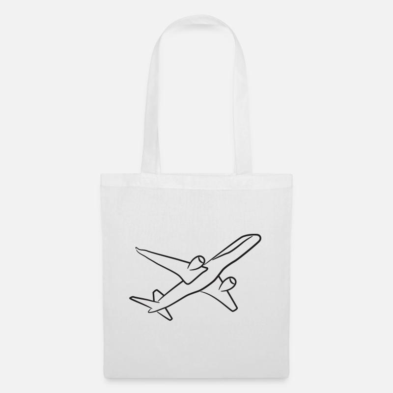 Flugzeug - Stoffbeutel - Weiß
