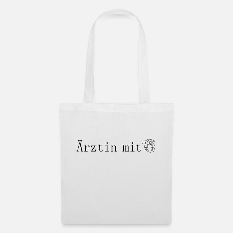 Ärztin mit Herz - Stoffbeutel - Weiß
